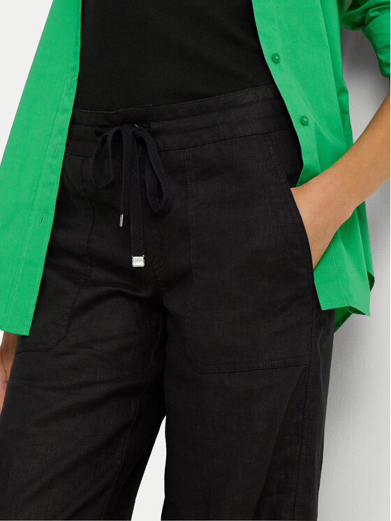 LAUREN RALPH LAUREN Lauren Ralph Lauren Kalhoty z materiálu 200735136001 Černá Wide Leg