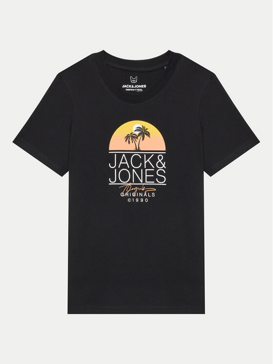 Jack&Jones Junior Majica Jorcasey 12257130 Črna Standard Fit