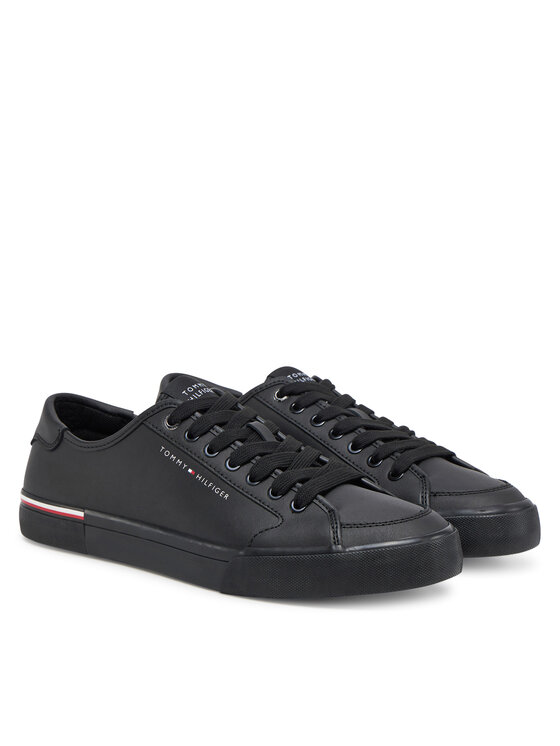 Tommy Hilfiger Tommy Hilfiger Tenisice Core Corporate Vulc Leather FM0FM05399 Crna