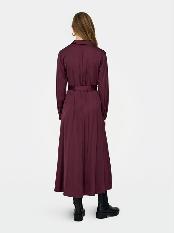 ONLY ONLY Košilové šaty Mika 15361725 Bordó Regular Fit