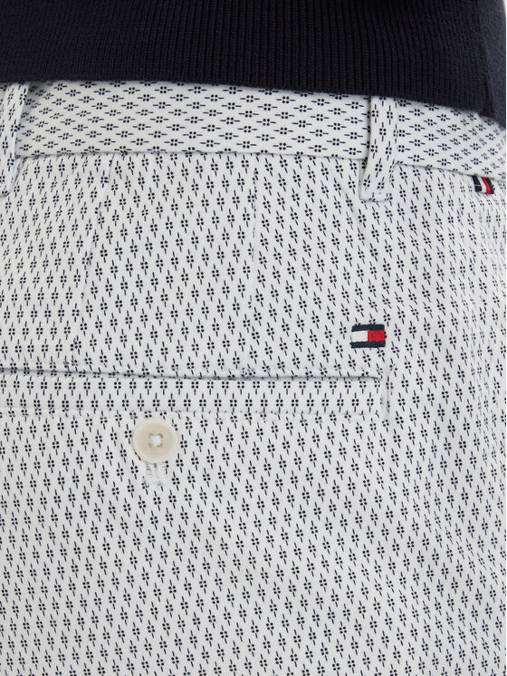 Tommy Hilfiger Tommy Hilfiger Kratke hlače iz tkanine Dover Print MW0MW42353 Bela Slim Fit