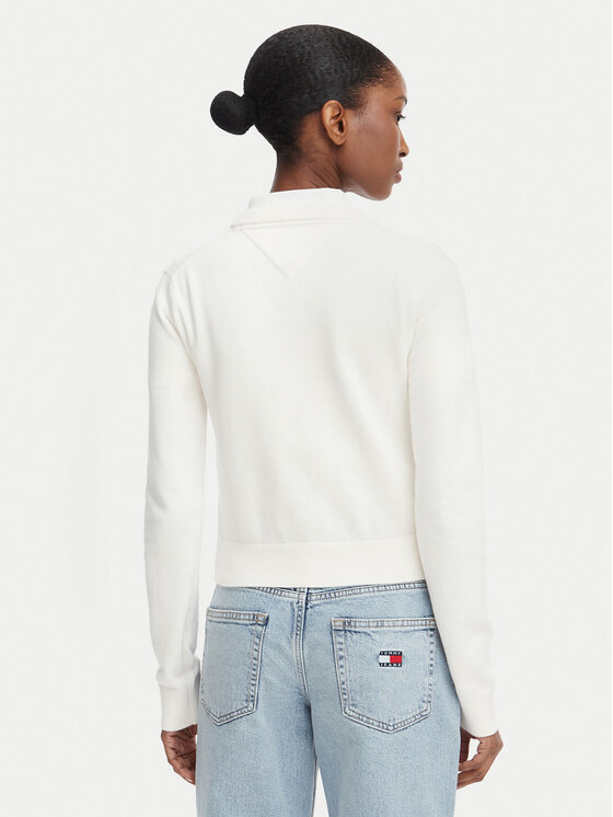 Tommy Jeans Tommy Jeans Džemperis Flag DW0DW22930 Balts Regular Fit