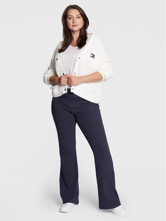 Cardigan Badge DW0DW13859 Bianco Regular Fit