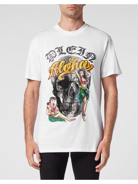 PHILIPP PLEIN PHILIPP PLEIN T-Shirt 1225 Biały Regular Fit