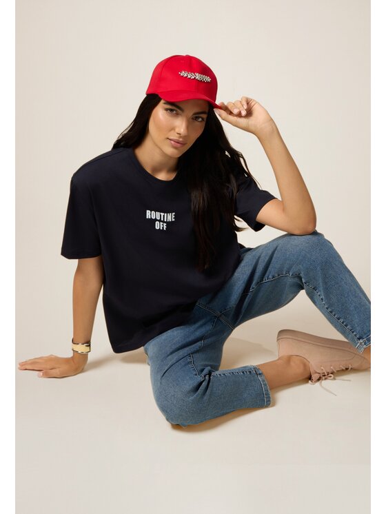 Oltre Oltre T-shirt G054J004422N034 Blu Boxy Fit