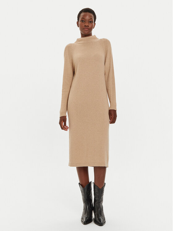 United Colors Of Benetton Úpletové šaty 1235DV01T Béžová Regular Fit