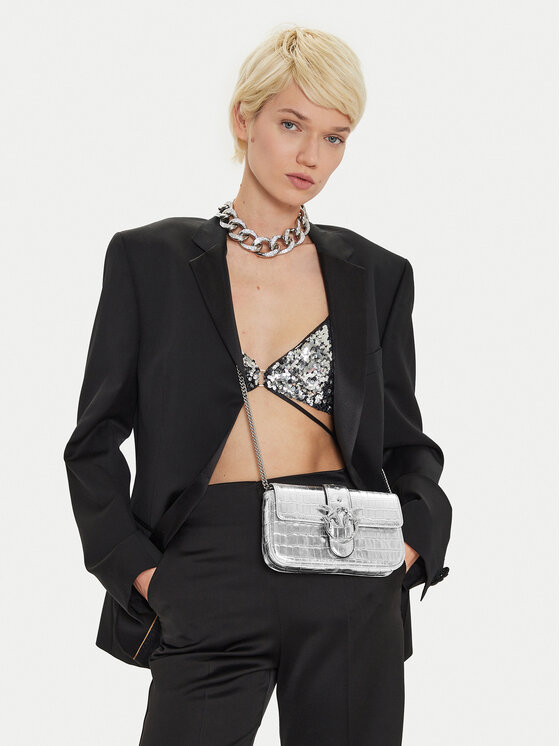 PINKO PINKO Дамска чанта Love One Pocket Simply C AI 24-25 PLTT 103838 A1W5 Сребрист