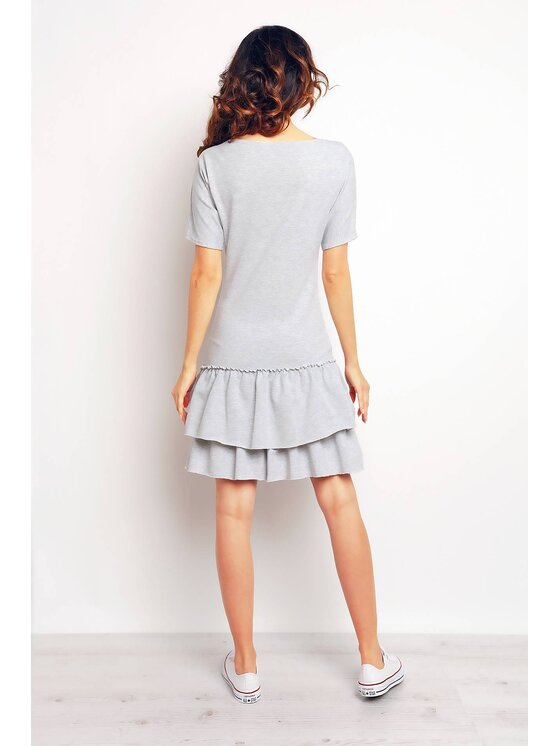 Infinite You Infinite You Sukienka letnia M094 Szary Basic Fit