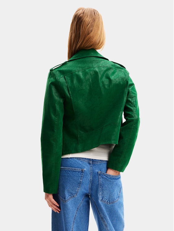 Desigual Desigual Jacke aus Kunstleder Harry 24SWEW05 Grün Regular Fit