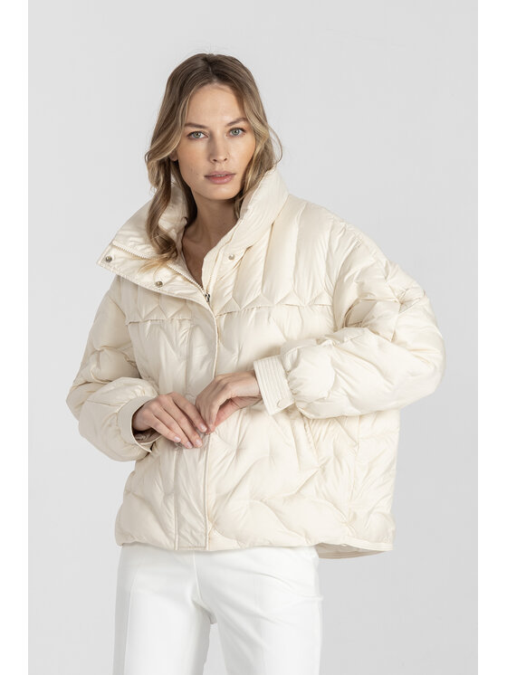 Deni Cler Milano Deni Cler Milano Kurtka zimowa T-DC-9003-F2-40-11-1 Écru Loose Fit