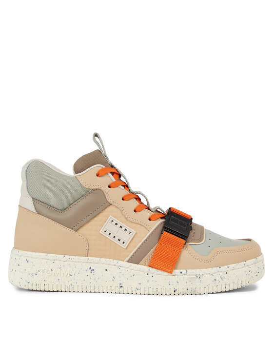 Sneakers Tommy Jeans Tjm Basket Leather Buckle Mid EM0EM01288 Tawny Sand/ Earth/ Faded Willow AB0