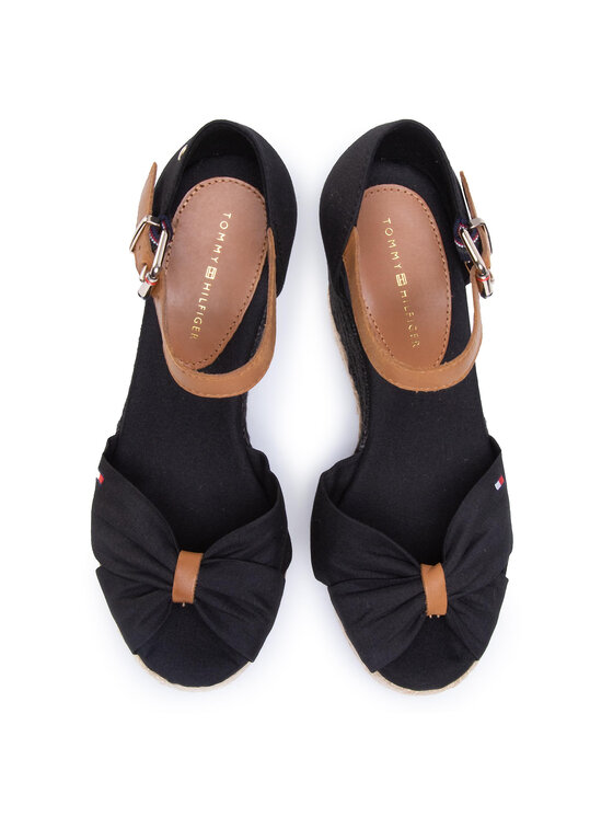 Tommy Hilfiger Tommy Hilfiger Espadrile Basic Opened Toe High Wedge FW0FW04784 Negru
