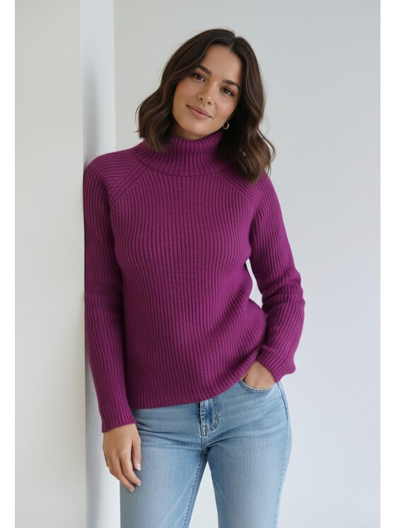 FIGL FIGL Svetr M1267 Fialová Regular Fit