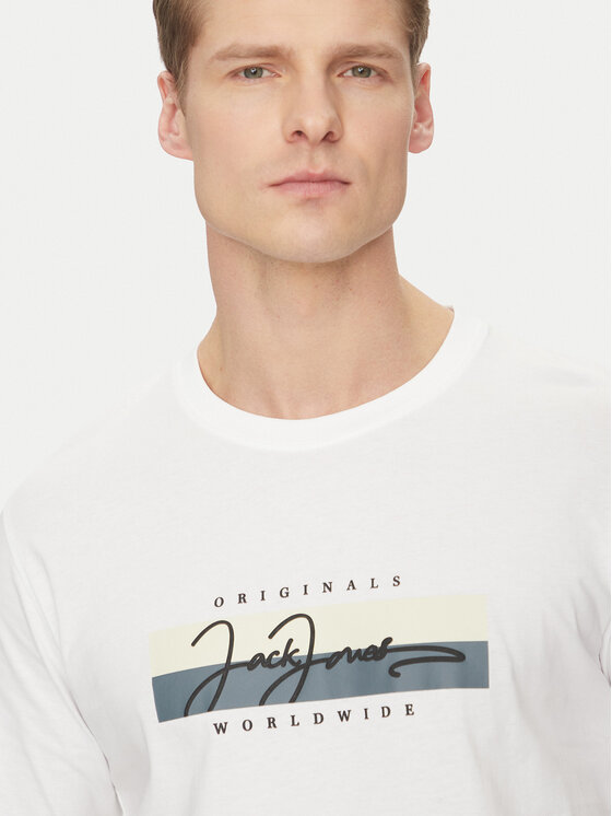 Jack & Jones Jack & Jones Tricou Frederiksberg 12278266 Alb Regular Fit
