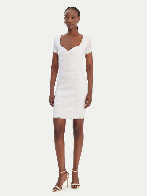 Guess Guess Vsakodnevna obleka W6GK15 K2950 Bela Slim Fit