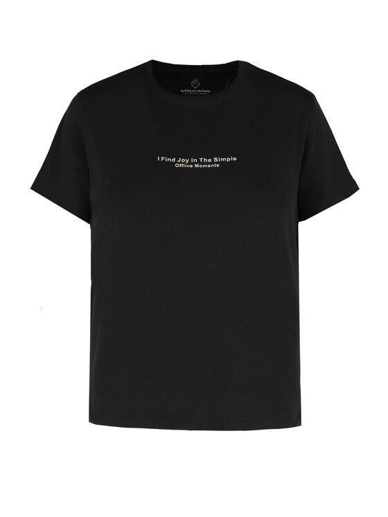 Volcano Volcano T-Shirt T-ENJOY Czarny Regular Fit