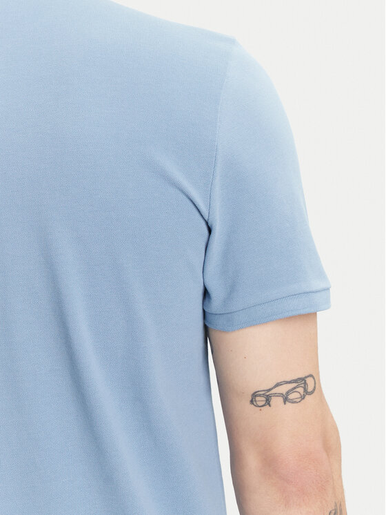 Moose Knuckles Moose Knuckles Polo Everett M34MT712 Niebieski Slim Fit