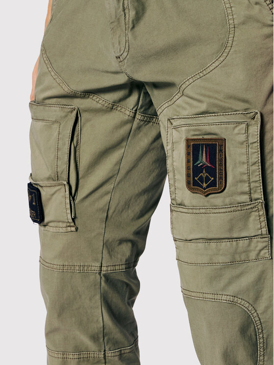 Aeronautica Militare Pantalon en tissu 221PA1387CT1493 Vert Regular Fit