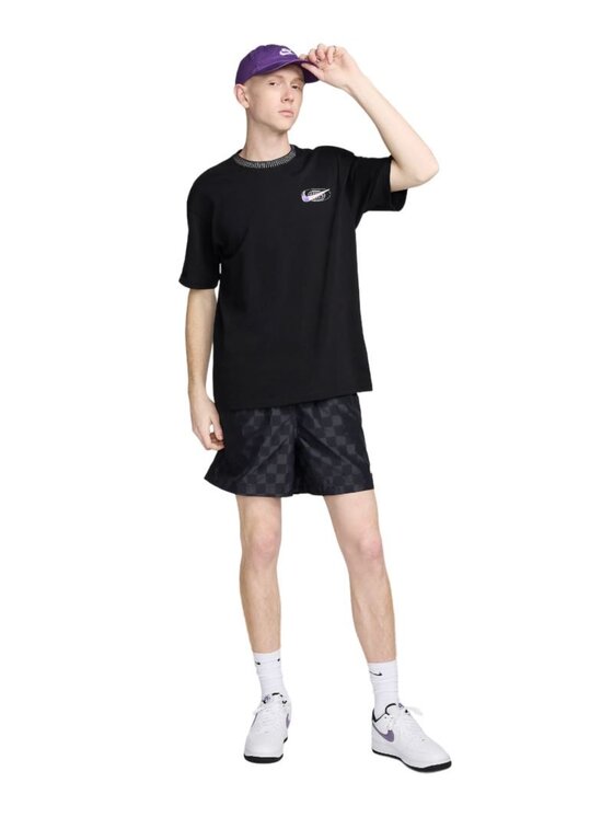 Nike Nike Szorty sportowe M NK CUB FOW SHORT CHECKERS FN3098-010 Czarny Regular Fit