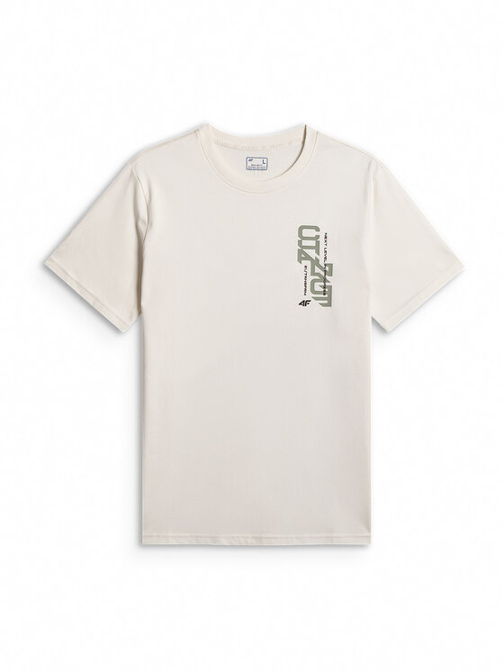4F 4F T-Shirt BRAND CODE Kremowy Regular Fit