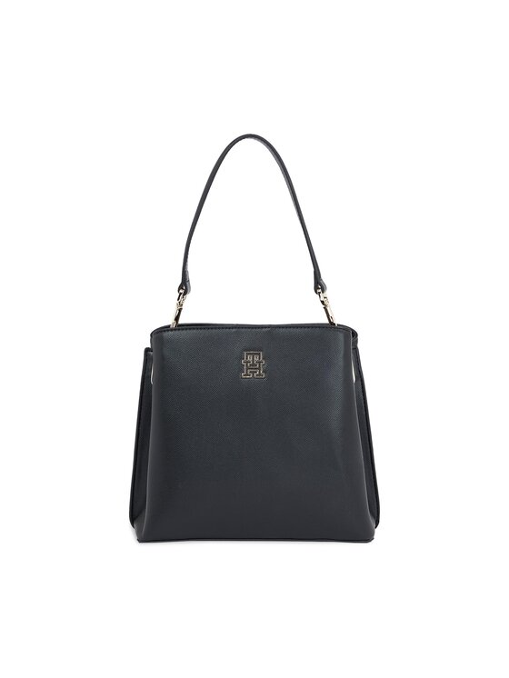 Geantă Tommy Hilfiger Th Timeless Bucket AW0AW15600 Black BDS