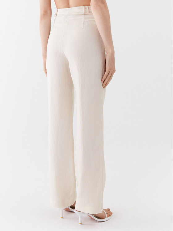 Patrizia Pepe Patrizia Pepe Auduma bikses 2P1491/A052-W347 Écru Straight Fit