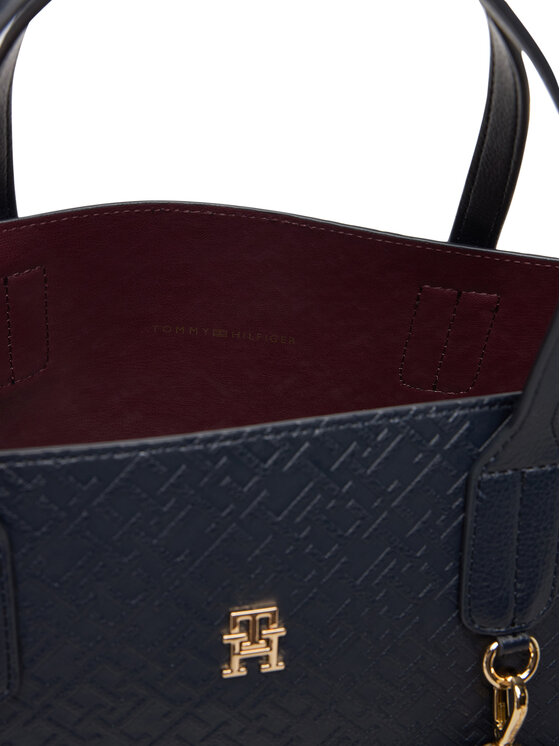 Tommy Hilfiger Tommy Hilfiger Geantă Th Icon Satchel Mono AW0AW18123 Bleumarin