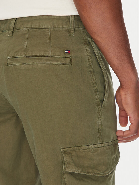 Tommy Hilfiger Tommy Hilfiger Kalhoty z materiálu Denton MW0MW39695 Zelená Straight Fit