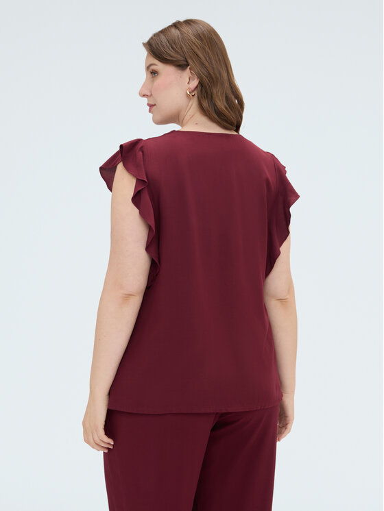 Fiorella Rubino Fiorella Rubino Top D009T000267N036 Bordowy Regular Fit