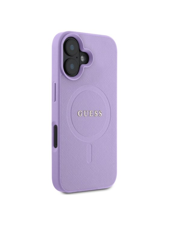 Guess Guess Etui na telefon Saffiano MagSafe Fioletowy