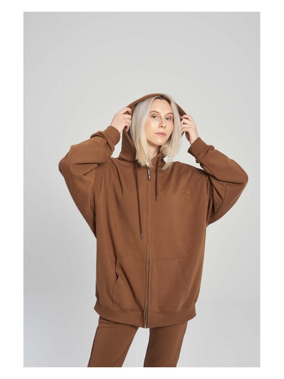 Zombie Dash Bluza Hoodie Basic Brown Brązowy Oversize | Modivo.pl