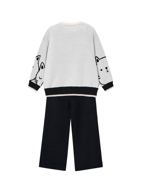 Mayoral Mayoral Komplet sweter i spodnie materiałowe 4583 Beżowy Regular Fit
