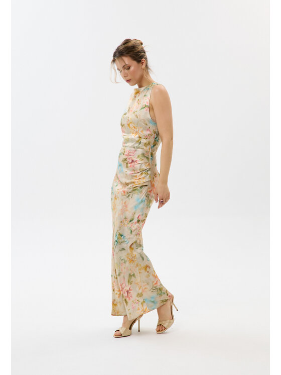 Mirons Mirons Sukienka wieczorowa PRINT Beżowy Feminine Fit