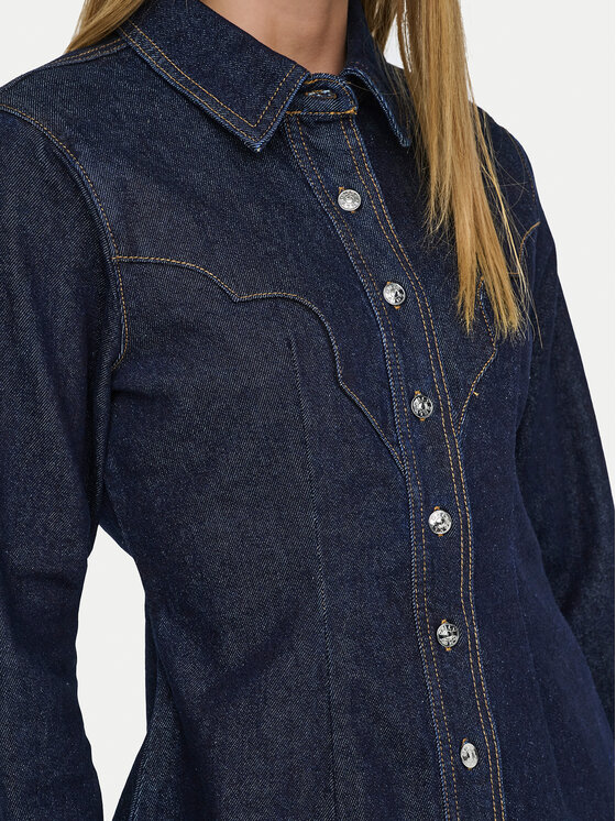 ONLY ONLY džínsová košeľa Perla 15359156 Tmavomodrá Slim Fit