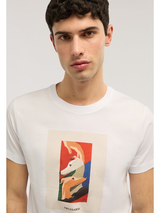 Trussardi Trussardi T-Shirt G0688000163N001 Biały Regular Fit