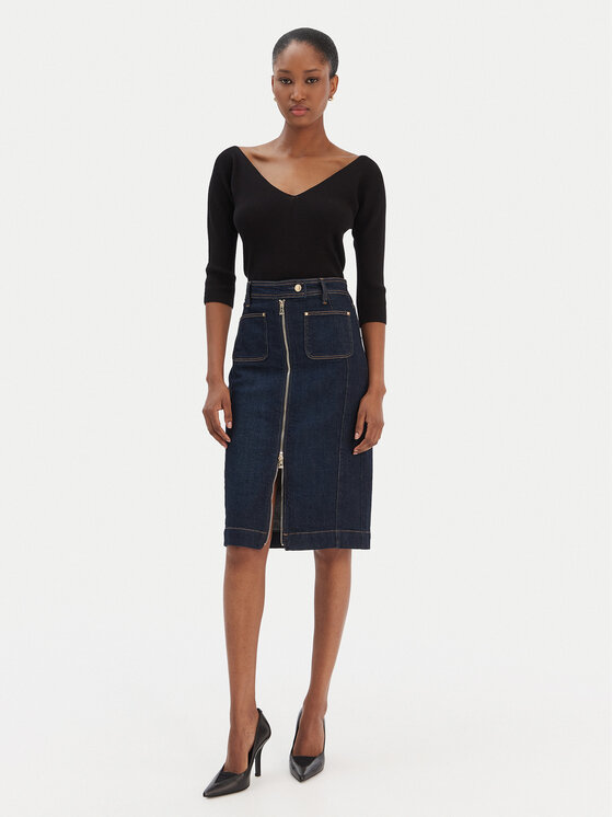 Guess Guess Džínsová sukňa W6RD0U D6881 Tmavomodrá Regular Fit