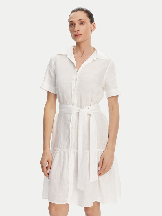 Gant Gant Košilové šaty 4503434 Bílá Regular Fit