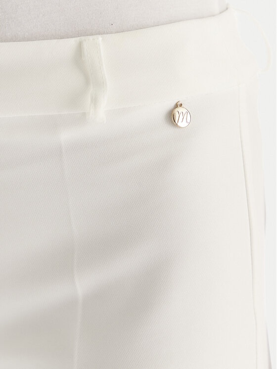 Maryley Maryley Pantaloni di tessuto 25IB52Z/M17/43BC Bianco Regular Fit