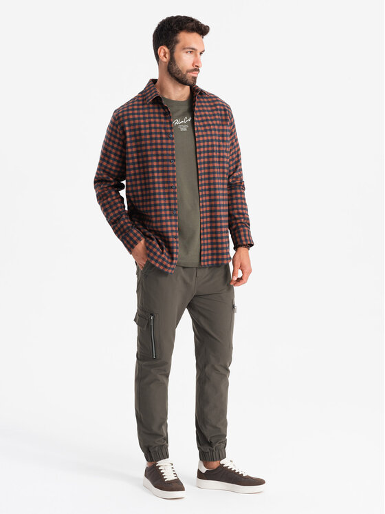 Ombre Ombre Joggery OM-PAJO-0200 Khaki Regular Fit