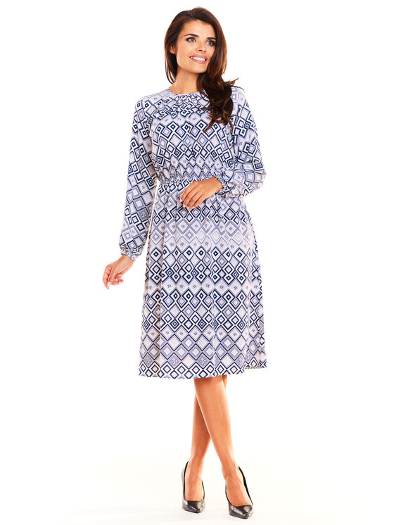 Awama Awama Sukienka A233 Kolorowy Basic Fit