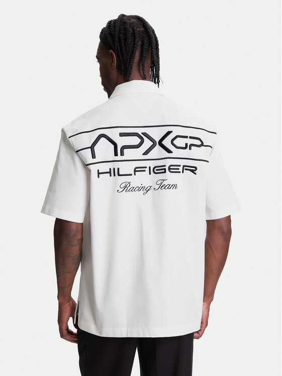 Tommy Hilfiger Tommy Hilfiger Cămașă F1 Movie Mechanics MW0MW41476 Écru Boxy Fit