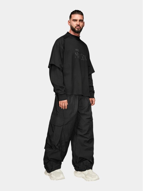 MADE BY SOCIETY MADE BY SOCIETY T-Shirt Dual Form - T17799 Czarny Basic Fit
