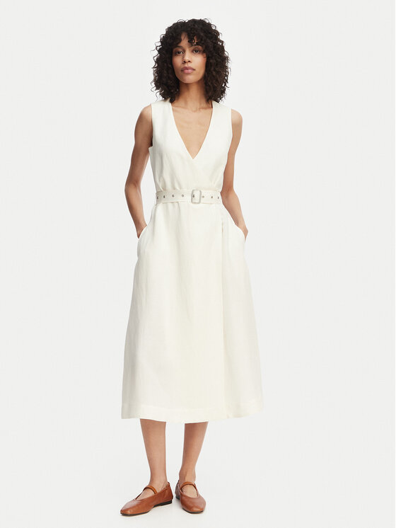Tommy Hilfiger Rochie de vară WW0WW48951 Alb Regular Fit