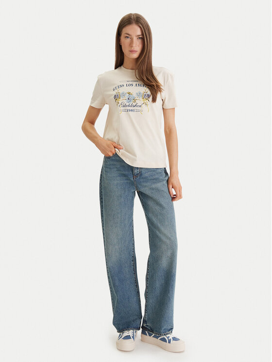 Guess Guess T-Shirt W6GI27 K3160 Beżowy Regular Fit