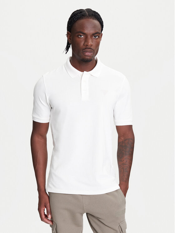 Guess Guess Polo Z5YP02 K9WF1 Biały Regular Fit