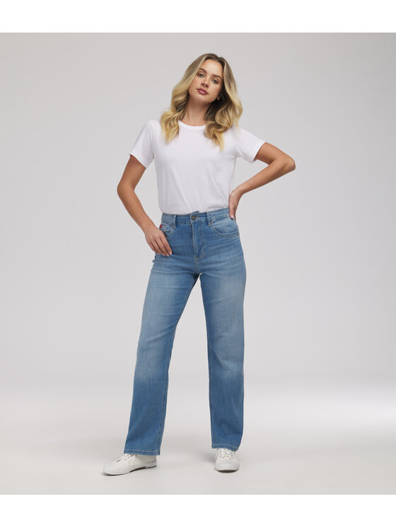 Lee Cooper Lee Cooper Jeansy JEANS D SIMONA 2072 LIGHT USED Niebieski Straight Fit