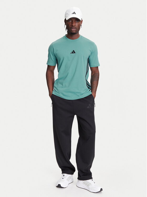 adidas adidas T-Shirt Essentials 3-Stripes JX0732 Turkusowy Regular Fit