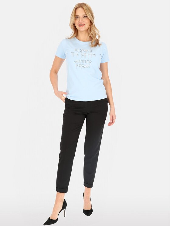 Perso Perso T-Shirt TCE241100F Błękitny Regular Fit