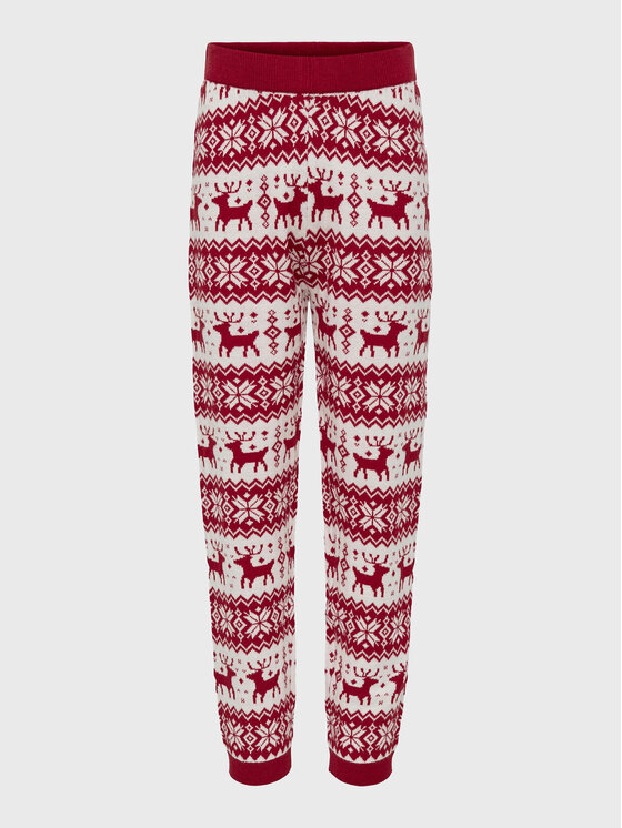 Kids ONLY Kids ONLY Pletene hlače Xmas 15273656 Crvena Regular Fit
