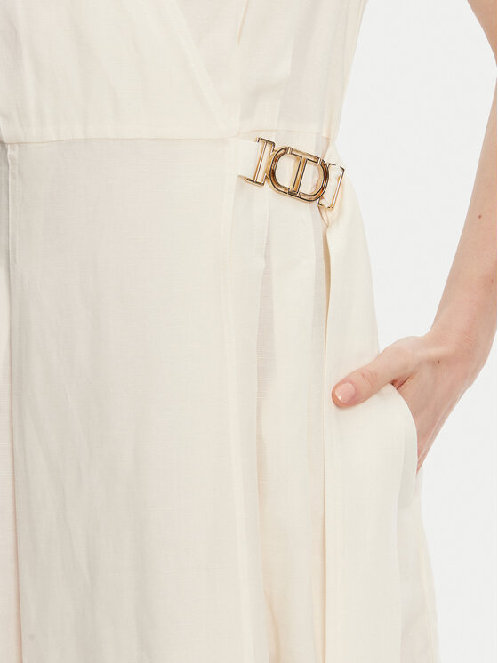 TWINSET TWINSET Φόρεμα καλοκαιρινό 251TT2072 Εκρού Loose Fit